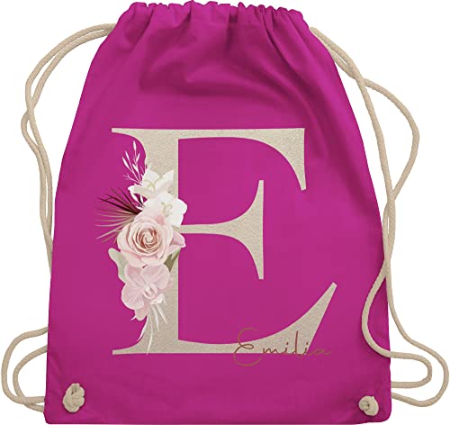 Turnbeutel Rucksack - Anfangsbuchstabe Name I Initialen personalisiert - Unisize - Fuchsia - jga taschen schulkind beutel buchstaben e turnsack sporttasche mädchen von Geschenk mit Namen personalisiert by Shirtracer
