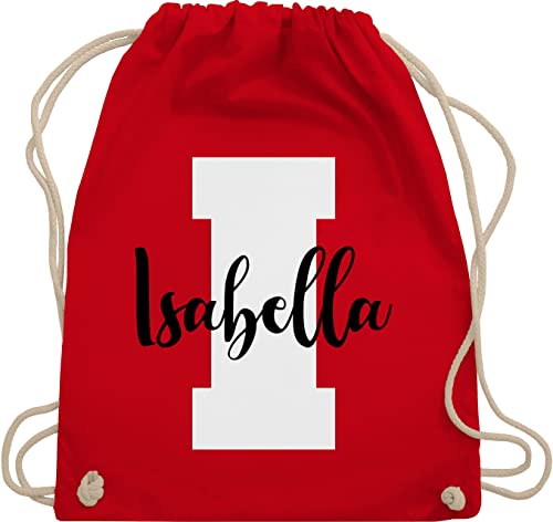 Turnbeutel Rucksack - Anfangsbuchstabe mit Name - Personalisiert Initialen Buchstabe mit Namen bedrucken Custom Gif Persönliche Geschenkidee Geschenk - Unisize - Rot - schulkind beutel buchstaben von Geschenk mit Namen personalisiert by Shirtracer