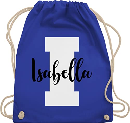 Turnbeutel Rucksack - Anfangsbuchstabe mit Name - Personalisiert Initialen Buchstabe mit Namen bedrucken Custom Gif Persönliche Geschenkidee Geschenk - Unisize - Royalblau - schulkind beutel von Geschenk mit Namen personalisiert by Shirtracer