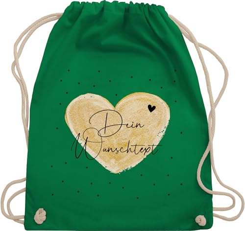 Turnbeutel Rucksack - Aufdruck selbst gestalten - Dein Wunschtext I Geschenk personalisiert Weihnachten I Vatertag I Muttertag I Geburtstag - Unisize - Grün - taschen jga beutel wechselkleidung von Geschenk mit Namen personalisiert by Shirtracer