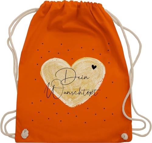 Turnbeutel Rucksack - Aufdruck selbst gestalten - Dein Wunschtext I Geschenk personalisiert Weihnachten I Vatertag I Muttertag I Geburtstag - Unisize - Orange - taschen jga beutel wechselkleidung von Geschenk mit Namen personalisiert by Shirtracer