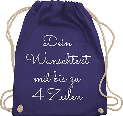 Turnbeutel Rucksack - Aufdruck selbst gestalten - Wunschtext - Unisize - Lila - stoff kinder baumwolle beutel für kindergarten drucken lassen stoffbeutel kordelzug junge tasche kita jungen von Geschenk mit Namen personalisiert by Shirtracer