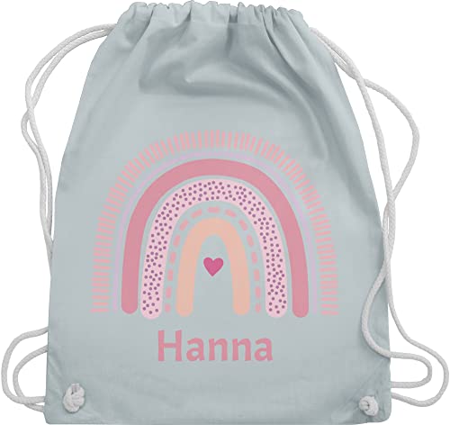 Turnbeutel Rucksack - Boho - Regenbogen - Unisize - Pastell Blau - beutel kindergarten bedruckt kinderturnbeutel stoffbeutel für schulkinder kita tasche schulkind name stofftasche kinder von Geschenk mit Namen personalisiert by Shirtracer