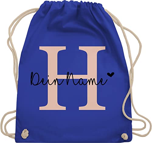 Turnbeutel Rucksack - Anfangsbuchstabe personalisiert mit Name I Buchstaben Geschenk Initialen - Unisize - Royalblau - sportbeutel schule schulkind beutel buchstabe stoffrucksack stoffbeutel kita von Geschenk mit Namen personalisiert by Shirtracer