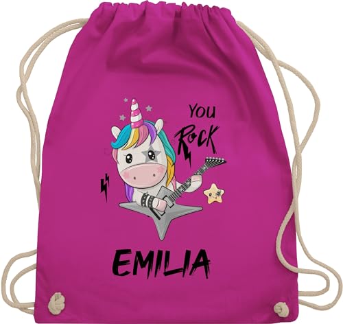 Turnbeutel Rucksack - Einhörner - You Rock Metal Einhorn Geschenk Metalhead Unicorn Geschenk Gitarrist I - Unisize - Fuchsia - einhornrucksack unicorns rockstar stoffbeutel beutel schulkind von Geschenk mit Namen personalisiert by Shirtracer