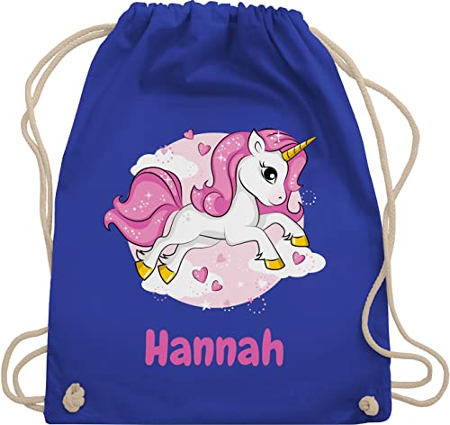 Turnbeutel Rucksack - Einhorn Name I Unicorn I Einhörner - Unisize - Royalblau - einhornrucksack unicorns beutel kinderturnbeutel einhörnern stoffbeutel turnsackerl kindergarten kinder von Geschenk mit Namen personalisiert by Shirtracer