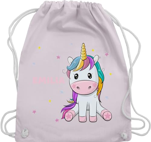 Turnbeutel Rucksack - Einhorn Unicorn - Unisize - Pastell Rosa - kindergarten beutel stoffbeutel kita wechselkleidung geschenke schulanfänger mädchen sportbeutel baumwolle für und personalisierte von Geschenk mit Namen personalisiert by Shirtracer