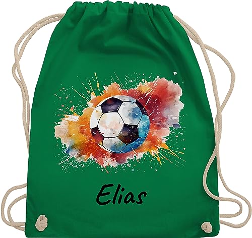 Turnbeutel Rucksack - Fußball Fußballer Fußballfan Fußballerin Geschenk - Unisize - Grün - personalisierte fussball tasche sportbeutel kindergarten jungen geschenke für fußballfans turnsack von Geschenk mit Namen personalisiert by Shirtracer