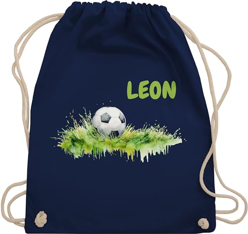 Turnbeutel Rucksack - Fußball Geschenke Kinder Fußball Geschenke Jungs Mitgebsel - Unisize - Navy Blau - fussballfan baumwolle personalisierter beutel wechselkleidung geschenke+für+fußballfans von Geschenk mit Namen personalisiert by Shirtracer