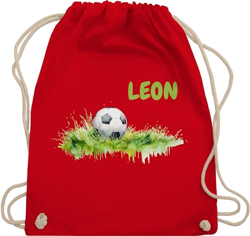 Turnbeutel Rucksack - Fußball Geschenke Kinder Fußball Geschenke Jungs Mitgebsel - Unisize - Rot - beutel fussball jungen kindergarten sportbeutel junge fussballer kinderturnbeutel stoffbeutel von Geschenk mit Namen personalisiert by Shirtracer