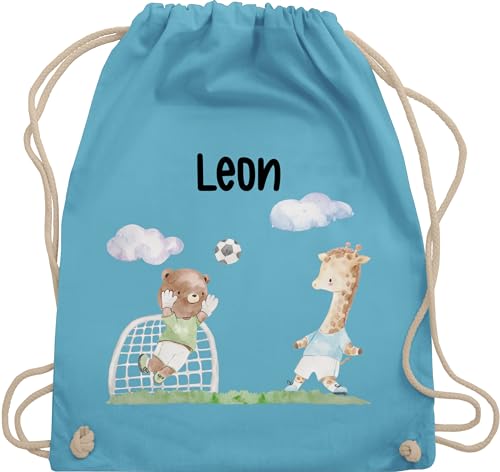 Turnbeutel Rucksack - Fußball Kinder mit Tieren und Namen Fußballmotiv - Unisize - Hellblau - beutel fussball geschenke+für+fußballfans stoffbeutel schulanfang sportbeutel fußballfan Turnbeutel Rucksack - Fußball Kinder mit Tieren und Namen Fußballmotiv - Unisize - Hellblau - beutel fussball geschenke+für+fußballfans stoffbeutel schulanfang sportbeutel fußballfan von Geschenk mit Namen personalisiert by Shirtracer