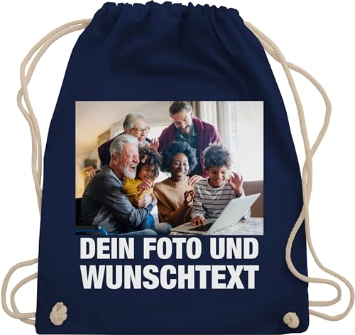 Turnbeutel Rucksack - Geschenk mit Bild I eigenem Foto I Name I eigener Text I Wunschtext - Unisize - Navy Blau - kinder kita wechselkleidung beutel selbst drucken logo stoffbeutel Turnbeutel Rucksack - Geschenk mit Bild I eigenem Foto I Name I eigener Text I Wunschtext - Unisize - Navy Blau - kinder kita wechselkleidung beutel selbst drucken logo stoffbeutel von Geschenk mit Namen personalisiert by Shirtracer