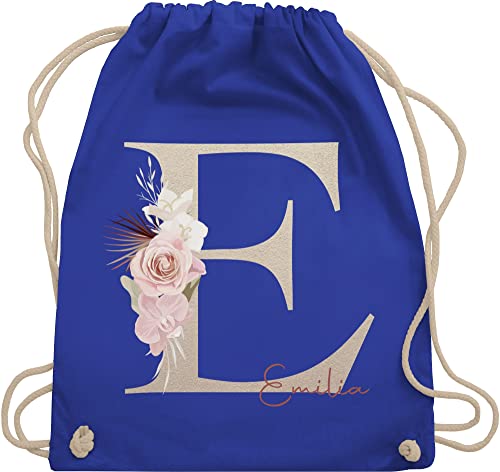 Turnbeutel Rucksack - Anfangsbuchstabe Name I Initialen personalisiert - Unisize - Royalblau - jga taschen schulkind beutel buchstaben e turnsack sporttasche mädchen von Geschenk mit Namen personalisiert by Shirtracer