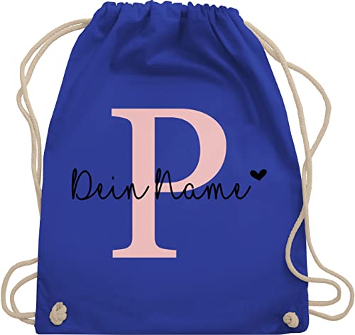 Turnbeutel Rucksack - Initialen - Buchstabe Anfangsbuchstabe - Unisize - Royalblau - sportbeutel mädchen name schulkind beutel buchstaben p stoffbeutel turnsack kindergarten personalisierte von Geschenk mit Namen personalisiert by Shirtracer