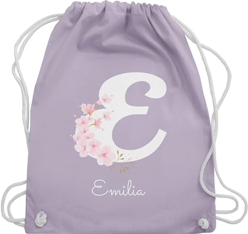 Turnbeutel Rucksack - Initialen - Personalisierte Geschenke mit Buchstaben Mädchen Geschenkideen mit Namen Frauen - Unisize - Pastell Lila - schulkind beutel anfangsbuchstabe buchstabe stoffbeutel von Geschenk mit Namen personalisiert by Shirtracer