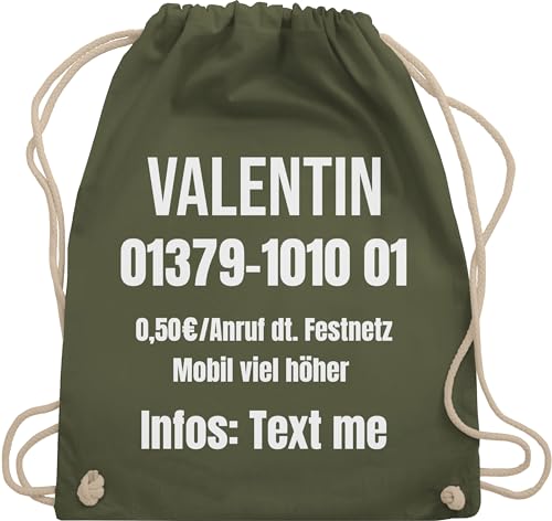 Turnbeutel Rucksack - Karneval Accessoire Fasching - Dschungelcamp Outfit Dschungel Camp Kostüm I Ich bin ein Star holt mich hier raus Kostüm - Unisize - Olivgrün - karnevals jungle faschings von Geschenk mit Namen personalisiert by Shirtracer