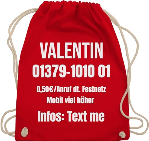 Turnbeutel Rucksack - Karneval Accessoire Fasching - Dschungelcamp Outfit Dschungel Camp Kostüm I Ich bin ein Star holt mich hier raus Kostüm - Unisize - Rot - karnevals jungle faschings name von Geschenk mit Namen personalisiert by Shirtracer