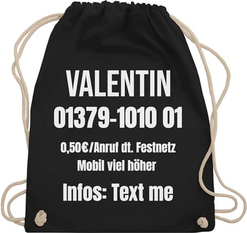 Turnbeutel Rucksack - Karneval Accessoire Fasching - Dschungelcamp Outfit Dschungel Camp Kostüm I Ich bin ein Star holt mich hier raus Kostüm - Unisize - Schwarz - karnevals jungle faschings name von Geschenk mit Namen personalisiert by Shirtracer