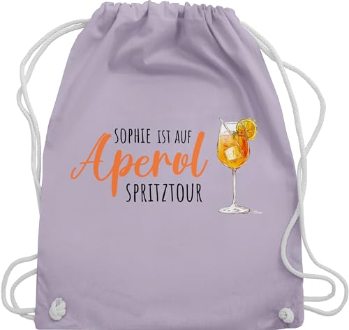 Turnbeutel Rucksack - Karneval Accessoire Fasching - Ist auf Aperol mit Name Spritztour I Mädelsabend JGA I Mallorca Mädelsausflug - Unisize - Pastell Lila - karnevals trink beutel faschings von Geschenk mit Namen personalisiert by Shirtracer