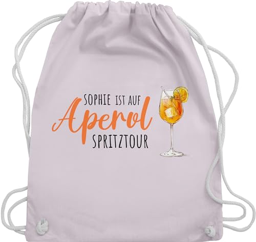 Turnbeutel Rucksack - Karneval Accessoire Fasching - Ist auf Aperol mit Name Spritztour I Mädelsabend JGA I Mallorca Mädelsausflug - Unisize - Pastell Rosa - karnevals trink beutel faschings von Geschenk mit Namen personalisiert by Shirtracer