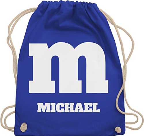 Turnbeutel Rucksack - Karneval Accessoire Fasching - M Kostüm mit anpassbarem Namen I M und M I M&M - Unisize - Royalblau - personalisierte rucksäcke karnevals name beutel faschings stoffbeutel von Geschenk mit Namen personalisiert by Shirtracer