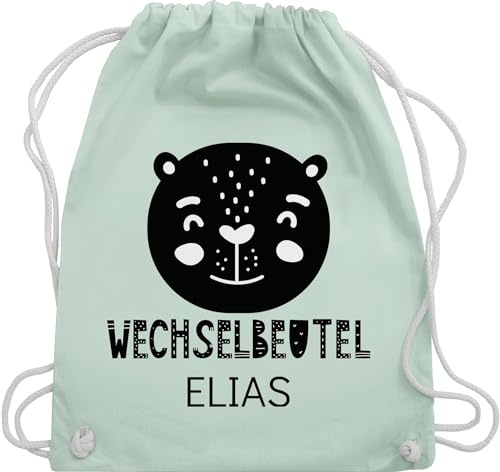 Turnbeutel Rucksack - Kita Beutel Wechselsachen Mädchen - Wechselbeutel mit Bär - Unisize - Pastell Grün - wechselkleidung junge kindergarten tasche kindergartenkind kindergartentasche jungen von Geschenk mit Namen personalisiert by Shirtracer