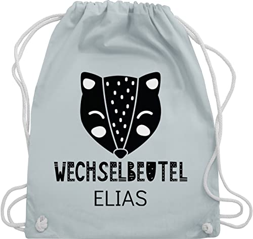 Turnbeutel Rucksack - Kita Beutel Wechselsachen Mädchen - Wechselbeutel mit Fuchs - Unisize - Pastell Blau - personalisierter kindergartenrucksack geschenke kindergartenkinder rucksäcke von Geschenk mit Namen personalisiert by Shirtracer