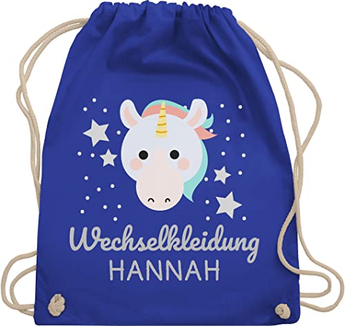 Turnbeutel Rucksack - Kita Beutel Wechselsachen Mädchen - Wechselkleidung Einhorn - Unisize - Royalblau - wechselbeutel kindergartenbeutel personalisierte name stoffbeutel kindergarten von Geschenk mit Namen personalisiert by Shirtracer