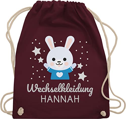 Turnbeutel Rucksack - Kita Beutel Wechselsachen Mädchen - Wechselkleidung Hase - Unisize - Bordeauxrot - wechseltasche kindergarten wechselbeutel turnsackerl personalisierter kitarucksäcke junge von Geschenk mit Namen personalisiert by Shirtracer