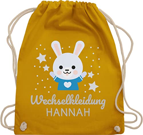 Turnbeutel Rucksack - Kita Beutel Wechselsachen Mädchen - Wechselkleidung Hase - Unisize - Senfgelb - kindergarten tasche wechselbeutel personalisierte kinderturnbeutel stoffbeutel kitarucksäcke von Geschenk mit Namen personalisiert by Shirtracer