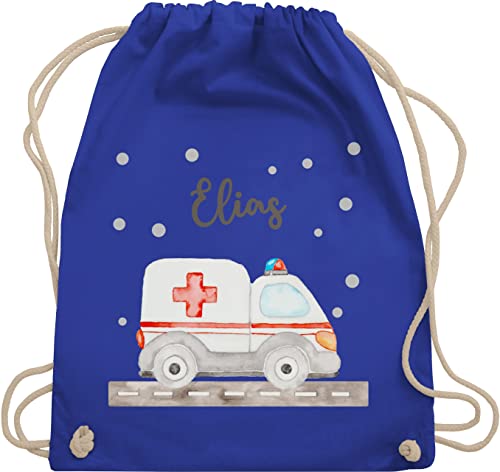 Turnbeutel Rucksack - Krankenwagen mit Name personalisiert I Blaulicht Geschenk Rettungsdienst I Rettungswagen I Ambulanz I Rettungsauto - Unisize - Royalblau - ambulance rettung tasche von Geschenk mit Namen personalisiert by Shirtracer