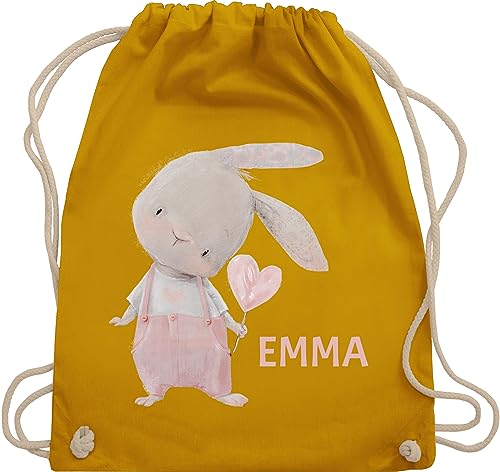 Turnbeutel Rucksack - Mädchen Hase Rabbit Häschen Langohr Süße Hasen - Unisize - Senfgelb - kita wechselkleidung beutel kindergarten geschenke name bag personalisierte kinder rucksäcke von Geschenk mit Namen personalisiert by Shirtracer