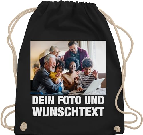 Turnbeutel Rucksack - Geschenk mit Bild I eigenem Foto I Name I eigener Text I Wunschtext - Unisize - Schwarz - kinder kita wechselkleidung beutel selbst drucken logo stoffbeutel Turnbeutel Rucksack - Geschenk mit Bild I eigenem Foto I Name I eigener Text I Wunschtext - Unisize - Schwarz - kinder kita wechselkleidung beutel selbst drucken logo stoffbeutel von Geschenk mit Namen personalisiert by Shirtracer