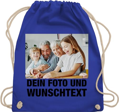 Turnbeutel Rucksack - Mit Foto I Eigenem Bild I Text I Name I Wunschtext - Unisize - Royalblau - sportbeutel und kita wechselkleidung beutel selbst drucken photo stoffbeutel von Geschenk mit Namen personalisiert by Shirtracer