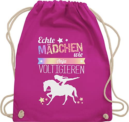 Turnbeutel Rucksack - Pferd Pferde - Echte Mädchen voltigieren Namen - Unisize - Fuchsia - reiten zubehör pferderucksäcke pferden voltigier beutel voltigiertasche pferderucksack pferdemotiv von Geschenk mit Namen personalisiert by Shirtracer