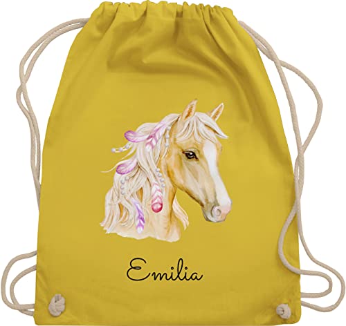 Turnbeutel Rucksack - Pferd Pferde - Pferdekopf - Unisize - Gelb - stoffsackerl kindergarten kindergartenrucksack mädchen reitersachen pferdemotiven taschen baumwolle wechselsachen beutel kita Turnbeutel Rucksack - Pferd Pferde - Pferdekopf - Unisize - Gelb - stoffsackerl kindergarten kindergartenrucksack mädchen reitersachen pferdemotiven taschen baumwolle wechselsachen beutel kita von Geschenk mit Namen personalisiert by Shirtracer