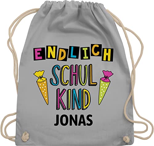 Turnbeutel Rucksack - Schulanfang Einschulung - Endlich Schulkind - Unisize - Hellgrau - schule jungen erster schultag sportbeutel schulanfänger ich bin beutel schulbeutel einschulung-schulkind Turnbeutel Rucksack - Schulanfang Einschulung - Endlich Schulkind - Unisize - Hellgrau - schule jungen erster schultag sportbeutel schulanfänger ich bin beutel schulbeutel einschulung-schulkind von Geschenk mit Namen personalisiert by Shirtracer