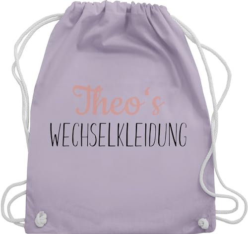 Turnbeutel Rucksack - Schulanfang Einschulung - Wechselkleidung - Schriftzug - Unisize - Pastell Lila - beutel erster schultag sportbeutel personalisierte geschenke schulkind kita sporttasche von Geschenk mit Namen personalisiert by Shirtracer