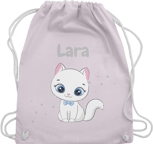 Turnbeutel Rucksack - Süße Katze Katzen Katzenmotiv Cat Cats - Unisize - Pastell Rosa - geschenke für eine katzenliebhaberin stoffbeutel name katzenmotiven stofftasche katzenbesitzerin beutel von Geschenk mit Namen personalisiert by Shirtracer