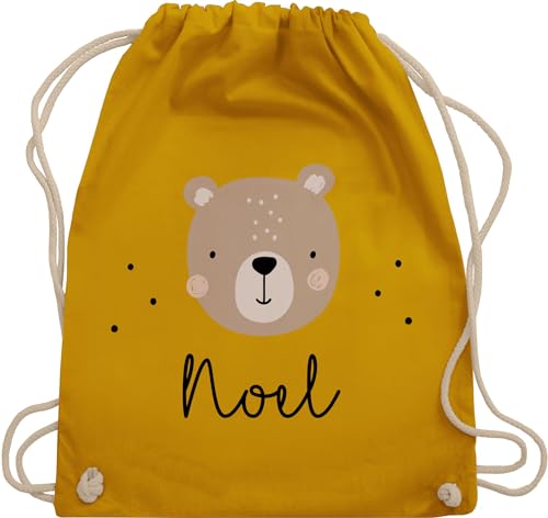 Turnbeutel Rucksack - Süßer Bär I Bären I Bärenmotiv I Bear - Unisize - Senfgelb - personalisierte geschenke kinder kindergarten wechselbeutel teddy name sporttasche personalisierter junge von Geschenk mit Namen personalisiert by Shirtracer