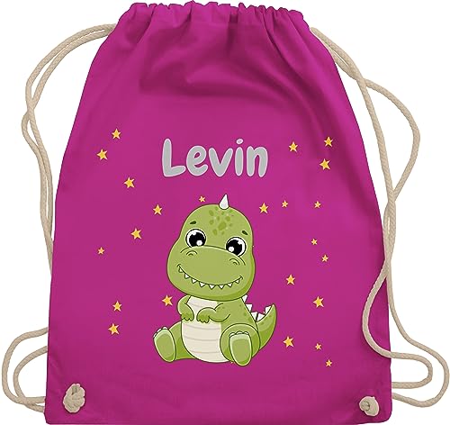 Turnbeutel Rucksack - Süßer Dino Dinosaurier Dinosaurus Dinomotiv - Unisize - Fuchsia - dinosaurier-rucksack für den kindergarten personalisierte geschenke kinder tier beutel von Geschenk mit Namen personalisiert by Shirtracer