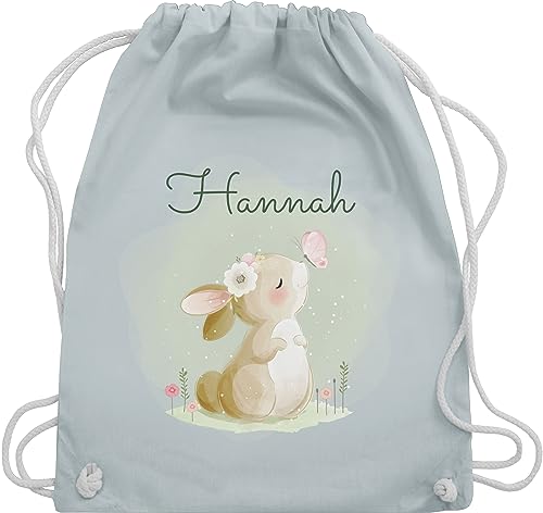 Turnbeutel Rucksack - Süßer Hase Bunny Rabbit Hasen Kaninchen - Unisize - Pastell Blau - kindergarten beutel wechselkleidung personalisierter kita tasche name ostern kinder tasche. mädchen von Geschenk mit Namen personalisiert by Shirtracer