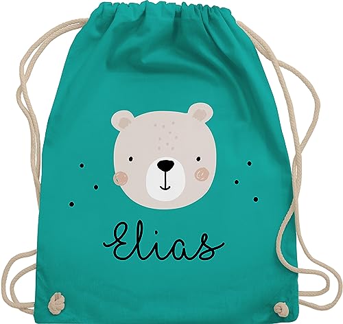 Turnbeutel Rucksack - Süßer Heller Bär Bärenmotiv Bären Bear - Unisize - Türkis - personalisierter beutel kinder kindergarten wechselbeutel teddy bärchen umhängebeutel von Geschenk mit Namen personalisiert by Shirtracer