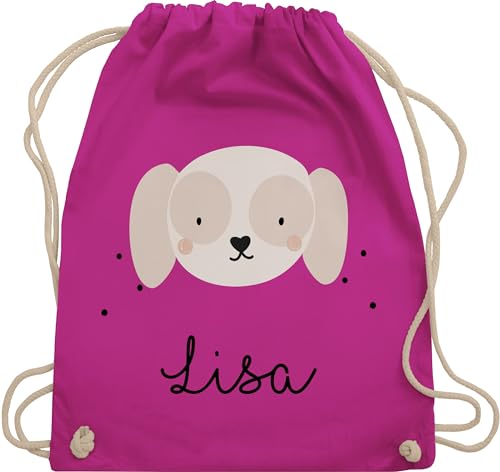 Turnbeutel Rucksack - Süßer Hund Hündin Hunde Hundemotiv - Unisize - Fuchsia - süß personalisierte geschenke hundebesitzer hunden name tasche taschen hundemotiven beuteltasche personalisierter von Geschenk mit Namen personalisiert by Shirtracer