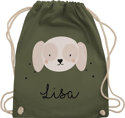 Turnbeutel Rucksack - Süßer Hund Hündin Hunde Hundemotiv - Unisize - Olivgrün - süß personalisierte geschenke hundebesitzer hunden name tasche taschen hundemotiven beuteltasche von Geschenk mit Namen personalisiert by Shirtracer
