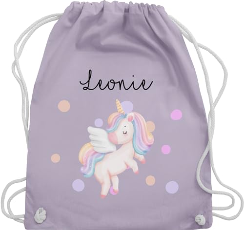 Turnbeutel Rucksack - Einhörner - Süßes Einhorn Sweet Unicorn - Unisize - Pastell Lila - tasche mädchen einhornrucksack unicorns und stoffbeutel beutel schulkind einhörnern sportbeutel von Geschenk mit Namen personalisiert by Shirtracer