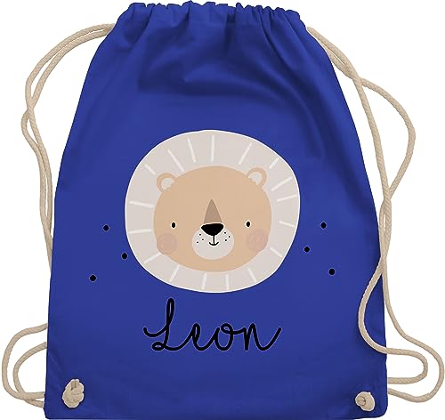 Turnbeutel Rucksack - Süßes Löwenmotiv Löwe Löwen König der Tiere - Unisize - Royalblau - beutel stoff schlafbeutel kita name taschen geschenke für den kindergartenstart sportbeutel von Geschenk mit Namen personalisiert by Shirtracer