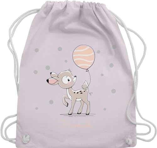 Turnbeutel Rucksack - Tiere - Süßes Reh Rehkitz - Unisize - Pastell Rosa - beutel kindergarten personalisierter stoffbeutel kinder personalisierte geschenke name sportbeutel ersatzsachen von Geschenk mit Namen personalisiert by Shirtracer
