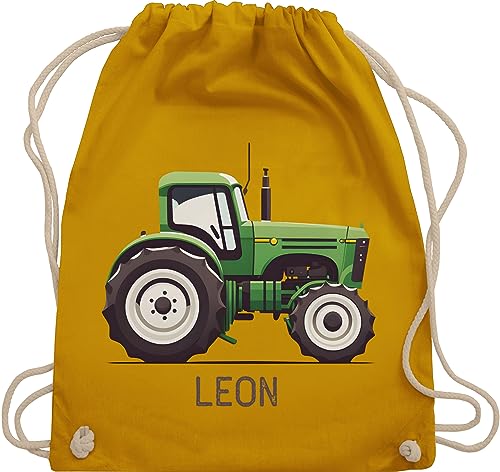 Turnbeutel Rucksack - Traktor mit Name personalisiert I Landwirte Geschenk Landwirt I Traktoren Geschenke Trecker I Landwirtschaft - Unisize - Senfgelb - stoffbeutel beutel kita bulldog sportbeutel von Geschenk mit Namen personalisiert by Shirtracer