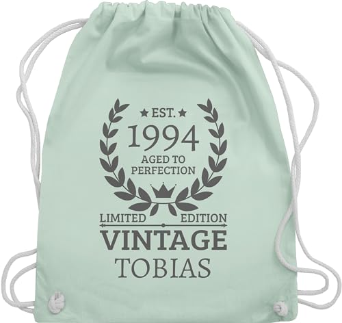 Turnbeutel Rucksack - 30. - Geschenk zum 30 Geburtstag Est 1994 Limited Edition - Unisize - Pastell Grün - dreißig est. 1993 30.geburtstag name geb geschenke für jahre von Geschenk mit Namen personalisiert by Shirtracer